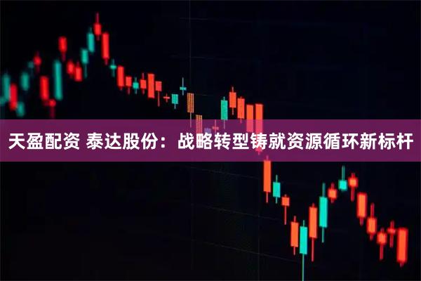天盈配资 泰达股份：战略转型铸就资源循环新标杆