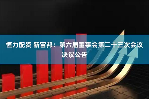 恒力配资 新宙邦：第六届董事会第二十三次会议决议公告