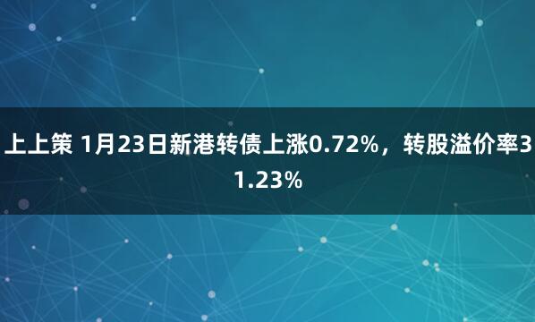 上上策 1月23日新港转债上涨0.72%，转股溢价率31.23%