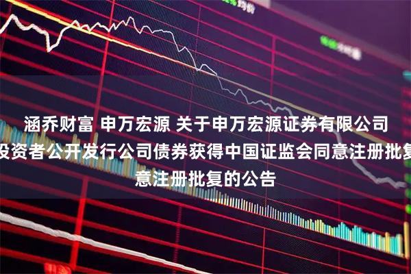 涵乔财富 申万宏源 关于申万宏源证券有限公司向专业投资者公开发行公司债券获得中国证监会同意注册批复的公告